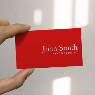 Psychologist Plain Red Minimalist Business Card
