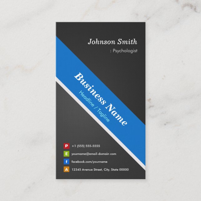 Psychologist - Premium Double Sided Business Card (Front)