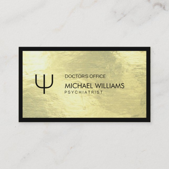 Psychologist - Professional elegant golden symbol Business Card (Front)