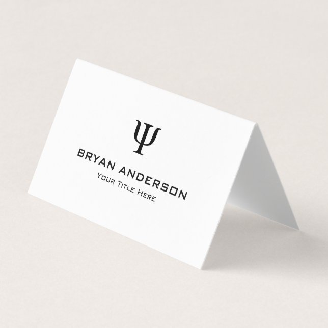 Psychologist Psi Symbol Folded Business Card (Front)