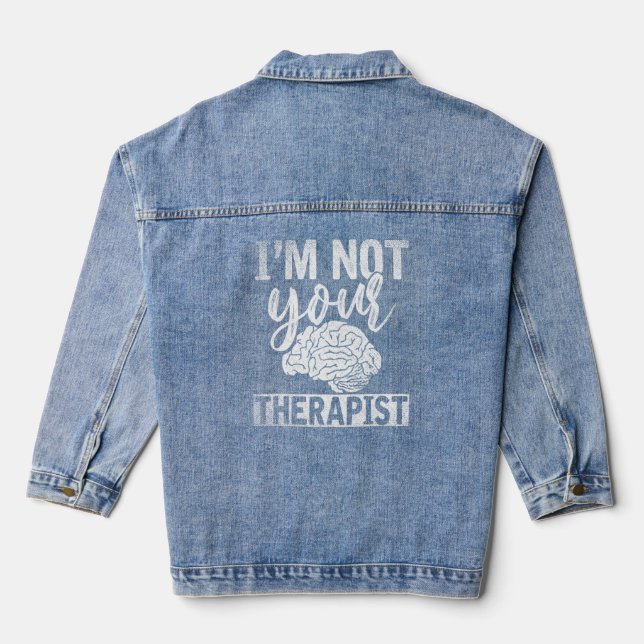 Psychologist Psych Therapist Brain Science Psychol Denim Jacket (Back)