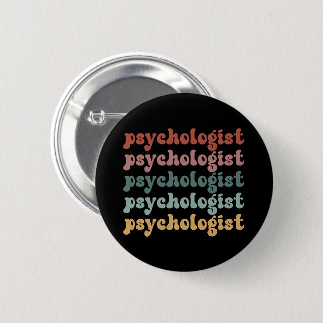 Psychologist Retro Psychology Student Graduation 6 Cm Round Badge (Front & Back)