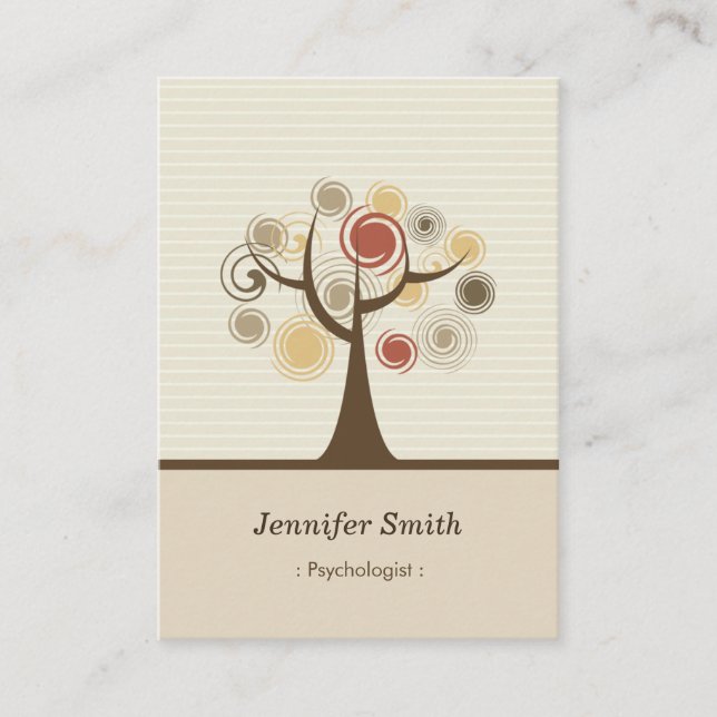 Psychologist - Stylish Natural Theme Business Card (Front)