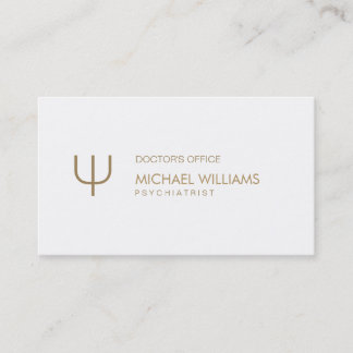 Psychologist - Stylish Professional White Symbol Business Card