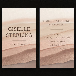 Psychologist Terracotta Neutral Watercolor Business Card