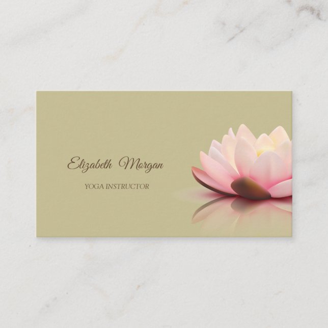 Psychologist Therapist,Chic Lotus,Green Yoga  Business Card (Front)