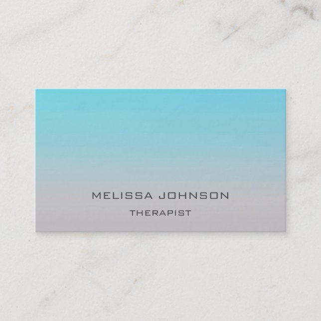 Psychologist Therapist Couch Ombre Blue Gray Business Card (Front)