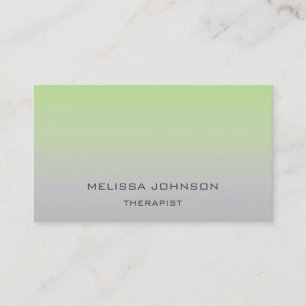 Psychologist Therapist Couch Ombre Green Gray Business Card