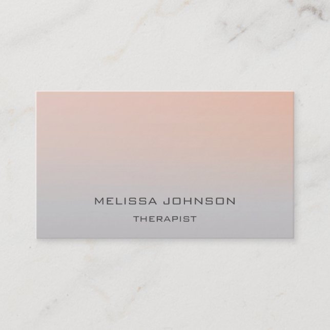 Psychologist Therapist Couch Ombre Peach Gray Business Card (Front)