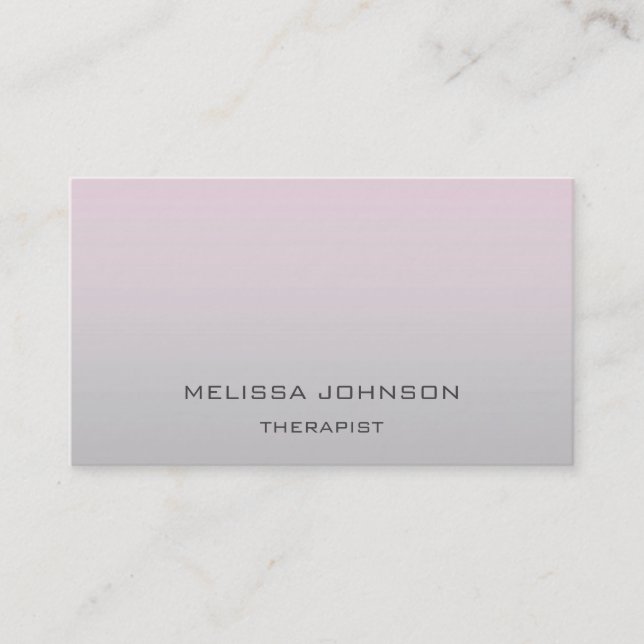 Psychologist Therapist Couch Ombre Pink Gray Business Card (Front)