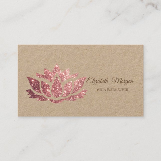 Psychologist Therapist,Glitter Lotus, Yoga  Business Card (Front)