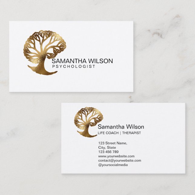 Psychologist Therapist Life Coach Psychiatrist  Business Card (Front/Back)