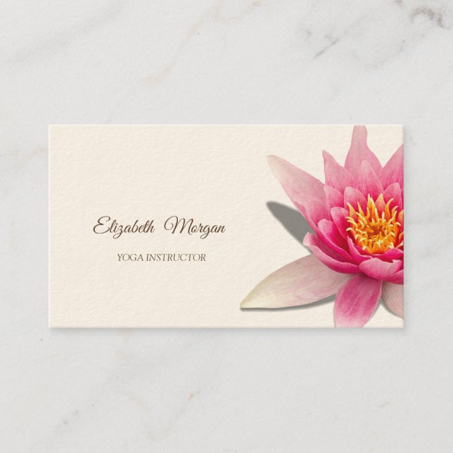 Psychologist Therapist,Watercolor Lotus, Yoga  Business Card (Front)