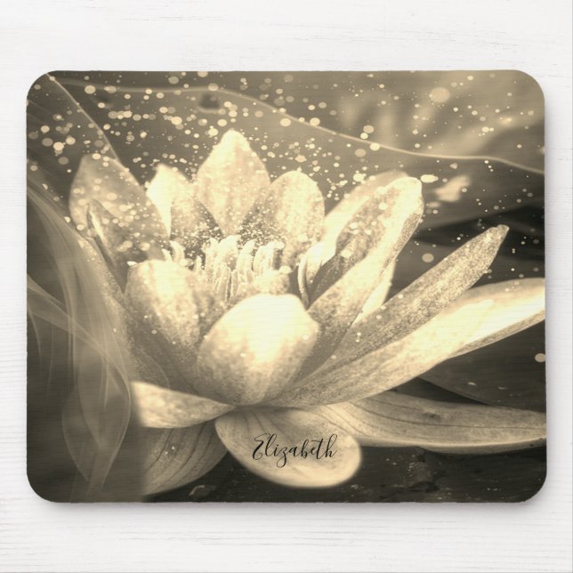 Psychologist Therapist Zen,Gold Lotus Mouse Mat (Front)