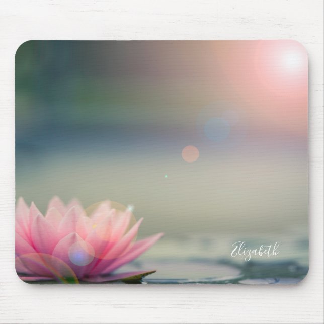 Psychologist Therapist Zen Lotus Flower Landscape Mouse Mat (Front)