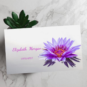 Psychologist Therapist Zen,Purple Lotus Flower Business Card