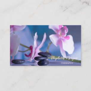 Psychologist Therapist Zen,Stones, Orchid Business Card