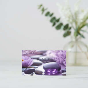 Psychologist Therapist Zen Stones,Violet Lotus  Business Card