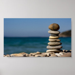 Psychologist Therapist Zen Stones,  Yoga Poster