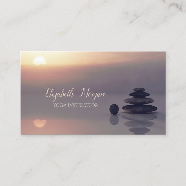 Psychologist Therapist Zen, Sunset,Yoga Business Card (Front)