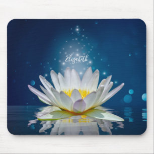 Psychologist Therapist Zen,White Lotus Flower Blue Mouse Mat