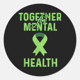 Psychologist Together For Mental Health Awareness Classic Round Sticker