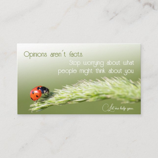 Psychologists and mental health coaches motivation business card (Front)
