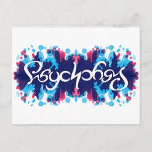 Psychology ambigram postcard