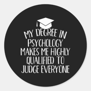 Psychology Major Graduation Classic Round Sticker