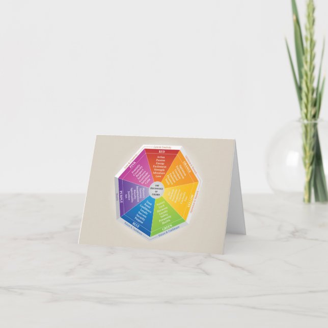 Psychology of Colours Wheel - Diagram Multicolored Thank You Card (Front)