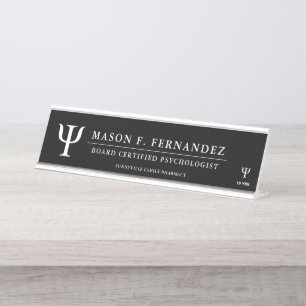 Psychology Professional   Custom Black Desk Name Plate