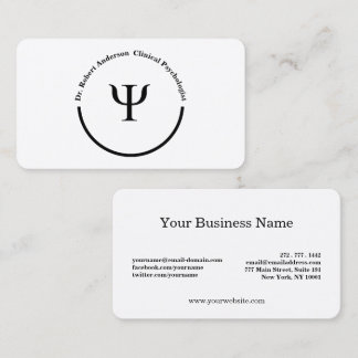 Psychology Psi Symbol Clinical Psychologist  Business Card
