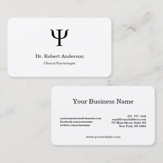 Psychology Psi Symbol Clinical Psychologist  Business Card