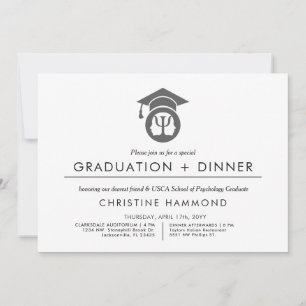 Psychology School Graduation   Minimalist Invite