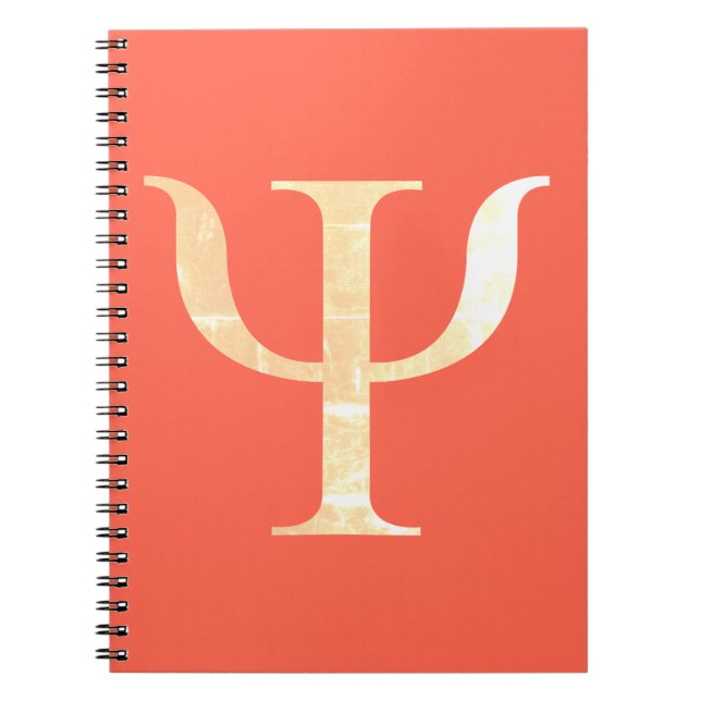 Psychology Science Symbol Orange Spiral Notebook (Front)