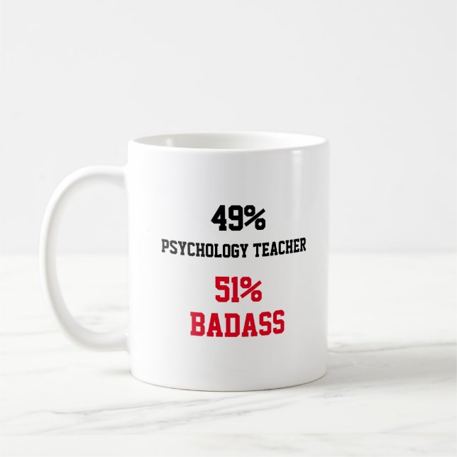 Psychology Teacher Badass Coffee Mug (Left)
