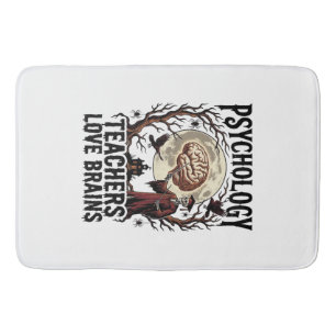 Psychology Teacher Halloween Brain Lover Gothic Sh Bath Mat