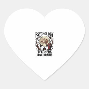 Psychology Teacher Halloween Brain Lover Gothic Sh Heart Sticker