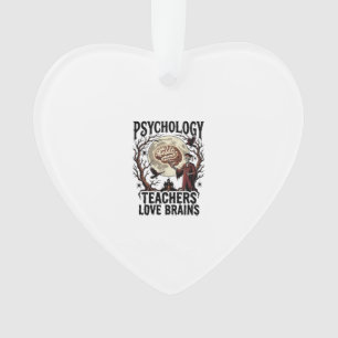 Psychology Teacher Halloween Brain Lover Gothic Sh Ornament