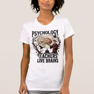 Psychology Teacher Halloween Brain Lover Gothic Sh T-Shirt