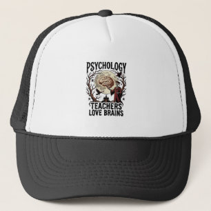 Psychology Teacher Halloween Brain Lover Gothic Sh Trucker Hat