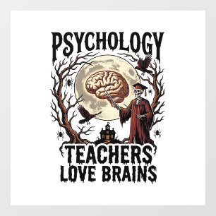 Psychology Teacher Halloween Brain Lover Gothic Sh Window Cling