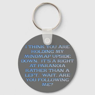 Psychology: the study of people who are paranoid key ring