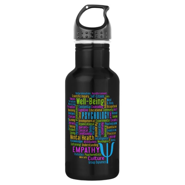 PSYCHOLOGY Word Cloud 532 Ml Water Bottle (Front)
