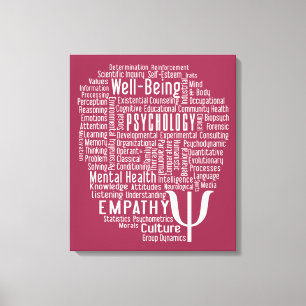 PSYCHOLOGY Word Cloud custom color canvas print