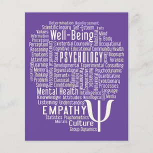 PSYCHOLOGY Word Cloud custom color flyers