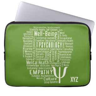 PSYCHOLOGY Word Cloud custom color laptop sleeves