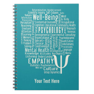 PSYCHOLOGY Word Cloud custom color notebook