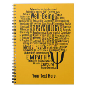 PSYCHOLOGY Word Cloud custom color notebook