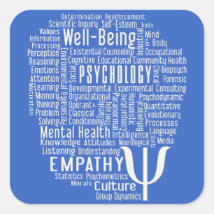 PSYCHOLOGY Word Cloud custom color stickers
